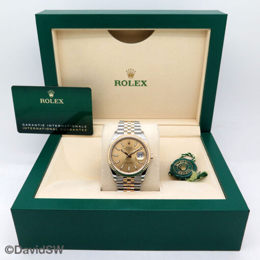 Rolex 126233 Datejust 18K/SS with Champagne Stick Dial on Jubilee - Image 2