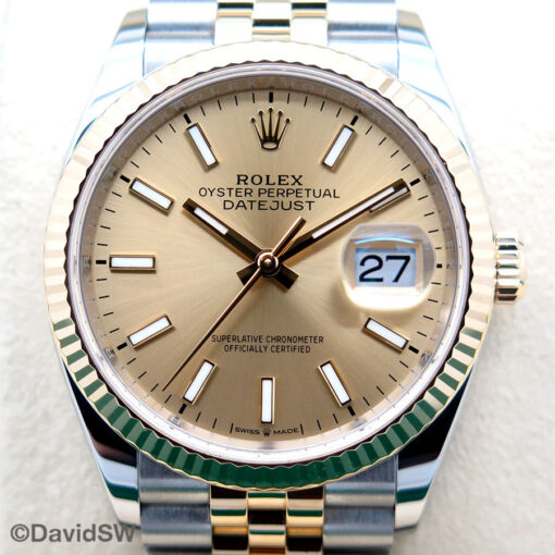 Rolex 126233 Datejust 18K/SS with Champagne Stick Dial on Jubilee - Image 3