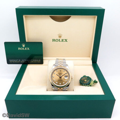 Rolex 126333 Datejust 41 18K/SS with Champagne Diamond Dial on Jubilee - Image 2