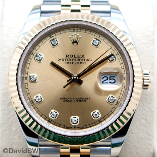 Rolex 126333 Datejust 41 18K/SS with Champagne Diamond Dial on Jubilee - Image 3
