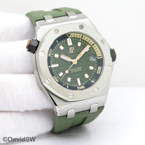 Audemars Piguet 15720ST Royal Oak Offshore Diver with Khaki Green Dial