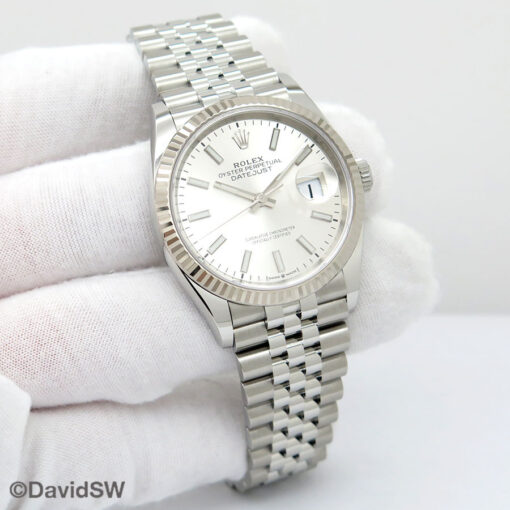 Rolex 126234 Datejust with Silver Stick Dial on Jubilee