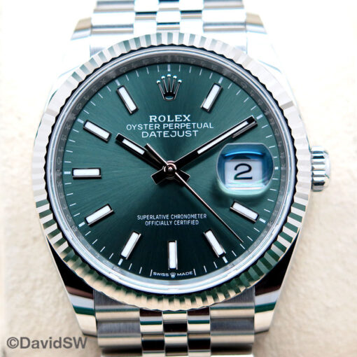 Rolex 126234 Datejust with Mint Green Dial on Jubilee - Image 3