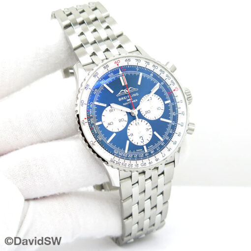 Breitling AB0137 Blue Navitimer B01 Chronograph 46mm on Bracelet