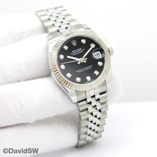 Rolex 178274 Datejust with Black Diamond Dial on Jubilee