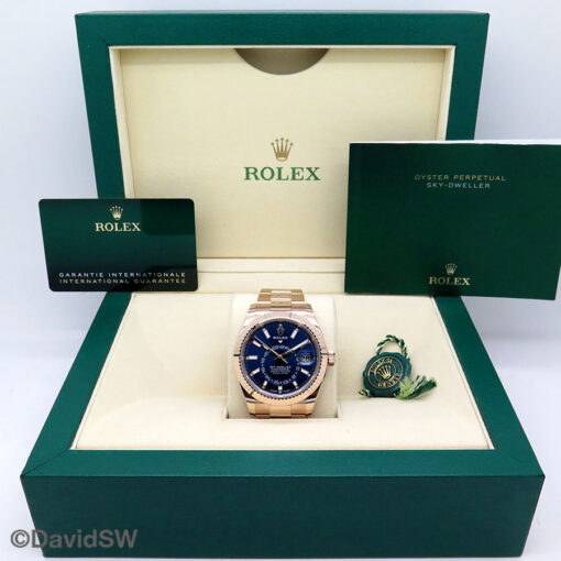 Rolex 336935 Skydweller 18K Rose Gold with Blue-Green Dial (New Model) - Image 2