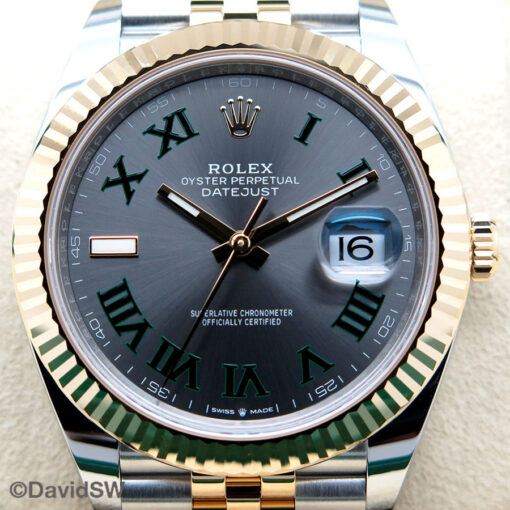 Rolex 126333 Datejust 41 18K/SS with Slate Roman Dial on Jubilee - Image 3