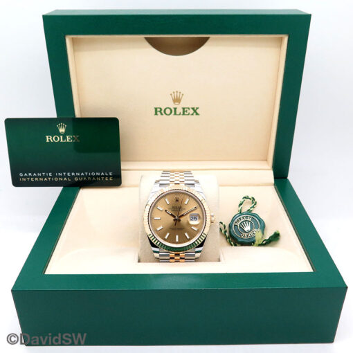 Rolex 126333 Datejust 41 18K/SS with Champagne Stick Dial on Jubilee - Image 2