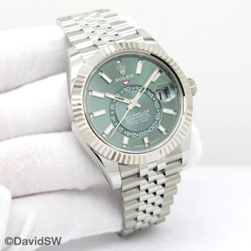 Rolex 336934 Skydweller with Mint Green Dial on Jubilee