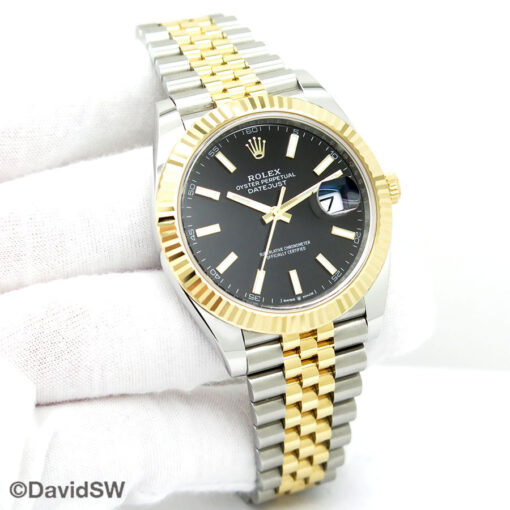 Rolex 126333 Datejust 41 18K/SS with Black Stick Dial on Jubilee