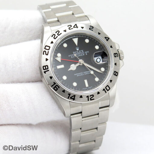 Rolex 16570 Explorer II with Black Dial and 3186 Movement (New Old Stock)