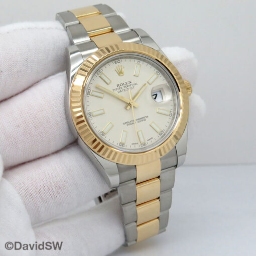 Rolex 116333 Datejust II 18K/SS with Ivory Stick Dial on Oyster
