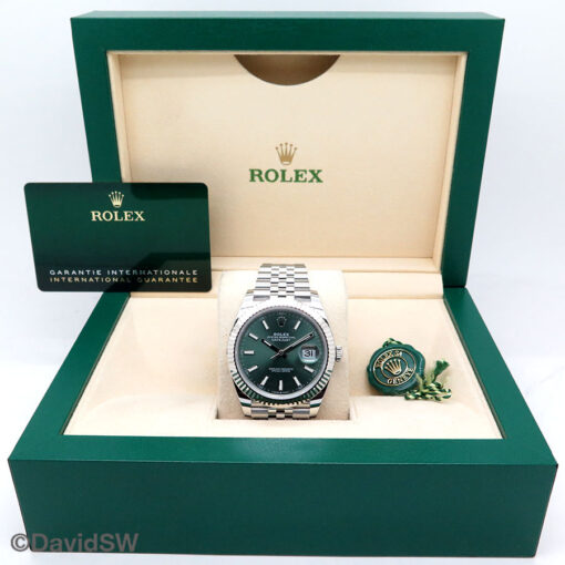Rolex 126334 Datejust 41 with Mint Green Stick Dial on Jubilee - Image 2