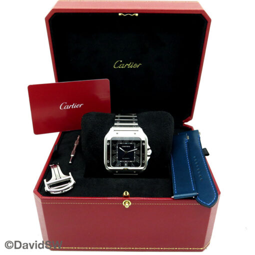 Alternative view of Cartier WSSA0030 Santos de Cartier Large with Blue Dial