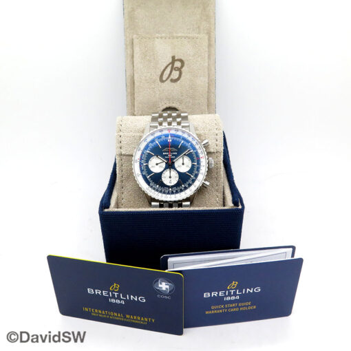 Alternative view of Breitling AB0137 Blue Navitimer B01 Chronograph 46mm on Bracelet