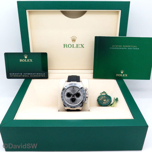 Rolex 126519LN Cosmograph Daytona 18K White Gold with Steel Dial on Oysterflex (New Model) - Image 2