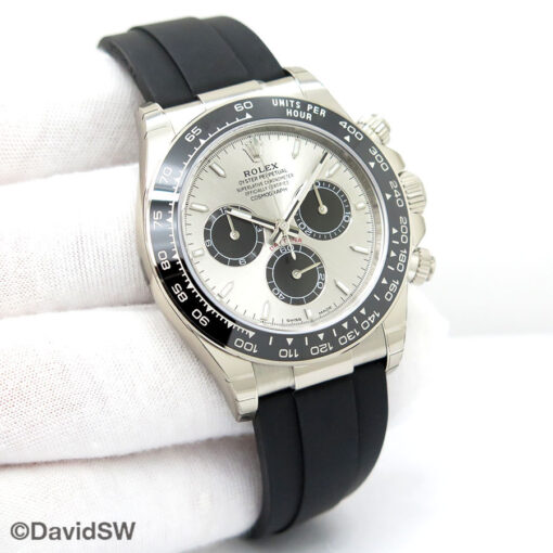 Rolex 126519LN Cosmograph Daytona 18K White Gold with Steel Dial on Oysterflex (New Model)