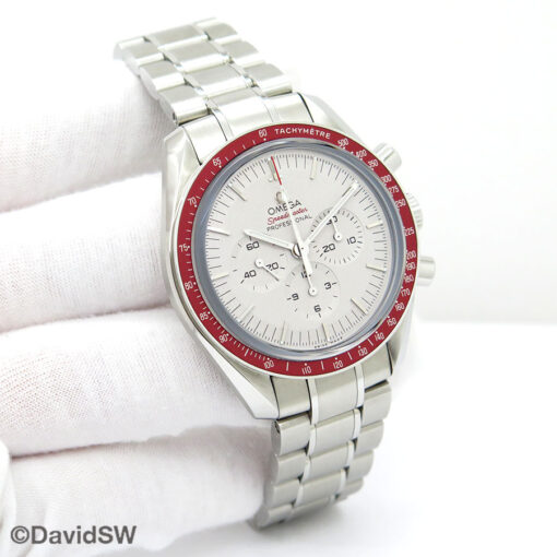 Omega Speedmaster Moonwatch “Tokyo 2020” Limited Edition with Silver Dial and Red Bezel