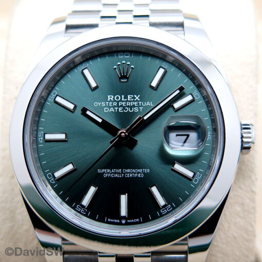 Rolex 126300 Datejust 41 with Mint Green Dial on Jubilee - Image 3