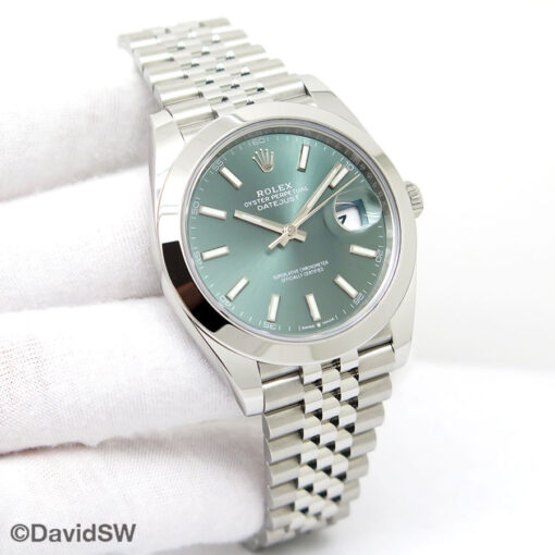 Rolex 126300 Datejust 41 with Mint Green Dial on Jubilee
