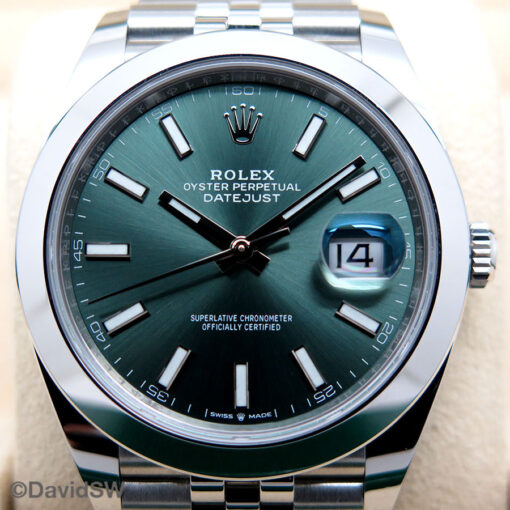 Rolex 126300 Datejust 41 with Mint Green Dial on Jubilee - Image 3