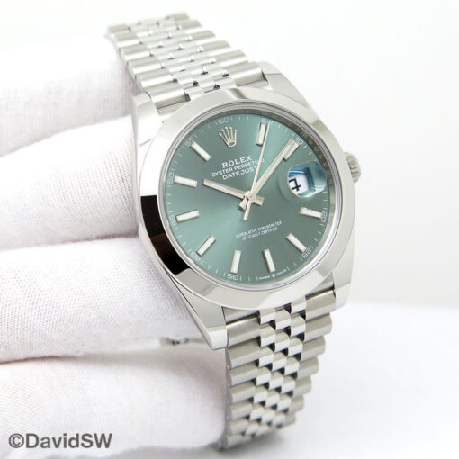 Rolex 126300 Datejust 41 with Mint Green Dial on Jubilee