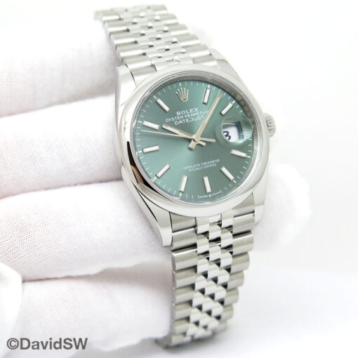 Rolex 126200 Datejust with Mint Green Dial on Jubilee