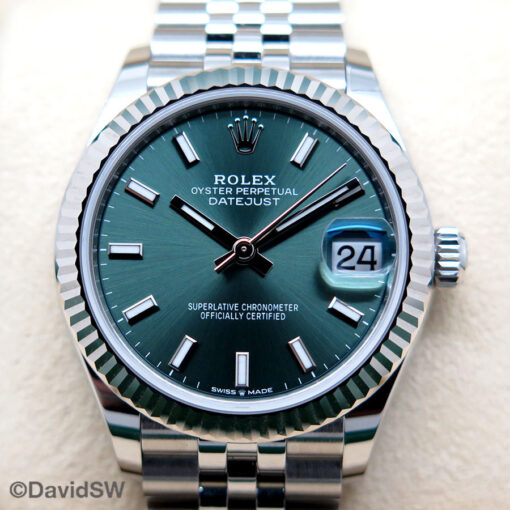 Rolex 278274 Datejust with Mint Green Stick Dial on Jubilee - Image 3