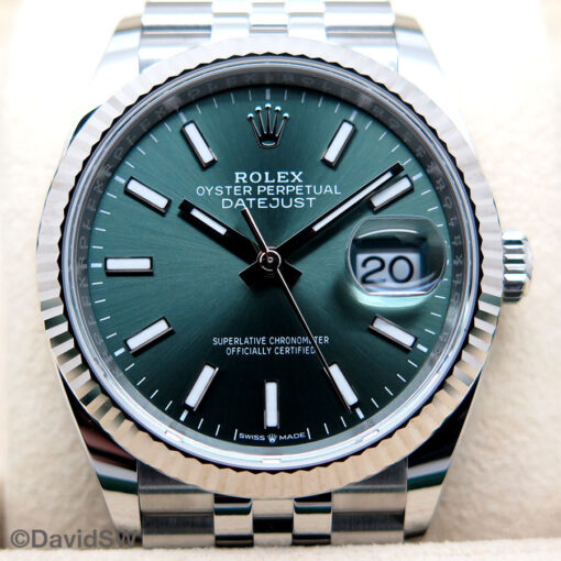 Rolex 126234 Datejust with Mint Green Dial on Jubilee - Image 3