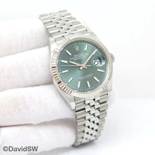 Rolex 126234 Datejust with Mint Green Dial on Jubilee