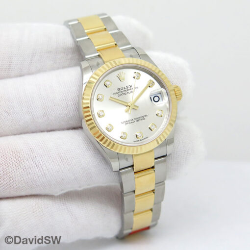 Rolex 278273 Datejust 18K/SS with Silver Diamond Dial on Oyster