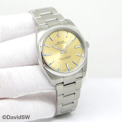 Rolex 114200 Oyster Perpetual with White Grape Dial
