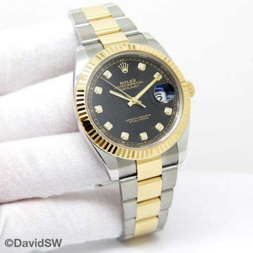Rolex 126333 Datejust 41 18K/SS with Black Diamond Dial on Oyster