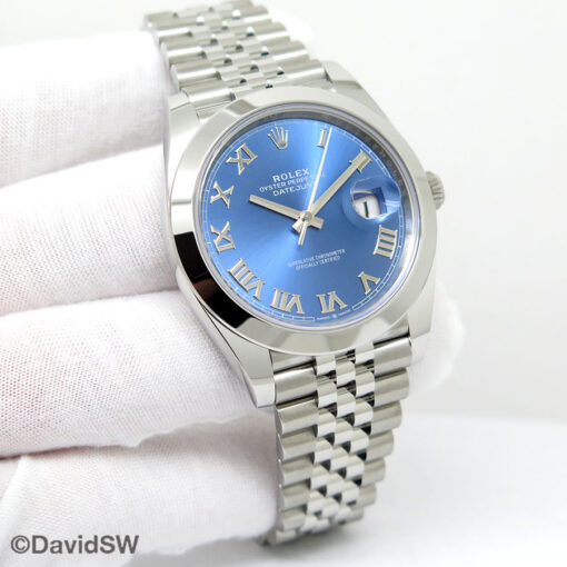 Rolex 126300 Datejust 41 with Blue Azzurro Dial on Jubilee