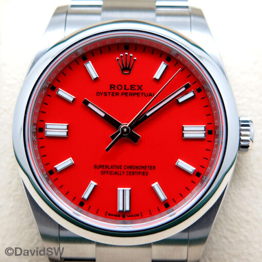 Rolex 126000 Oyster Perpetual with Coral Red Dial - Image 3
