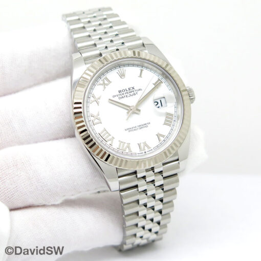 Rolex 126334 Datejust 41 with White Roman Dial on Jubilee