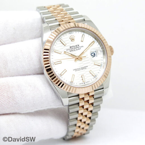 Rolex 126331 Datejust 41 18K/SS with Silver Fluted Motif Dial on Jubilee