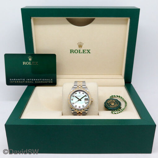 Rolex 278343RBR Datejust 18K/SS with Black Mother of Pearl Diamond Dial and Diamond Bezel on Jubilee - Image 2