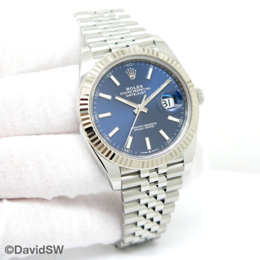 Rolex 126334 Datejust 41 with Blue Stick Dial on Jubilee