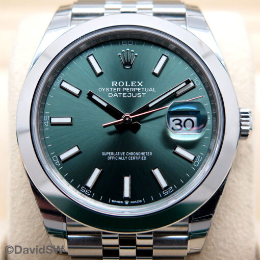 Rolex 126300 Datejust 41 with Mint Green Dial on Jubilee - Image 3