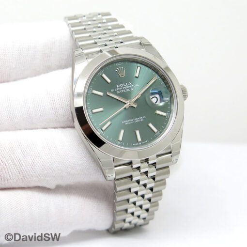 Rolex 126300 Datejust 41 with Mint Green Dial on Jubilee