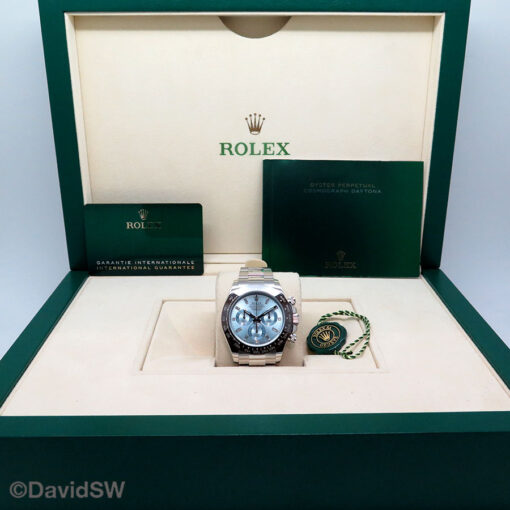 Rolex 116506 Cosmograph Daytona Platinum with Ice Blue Diamond Baguette Dial - Image 2