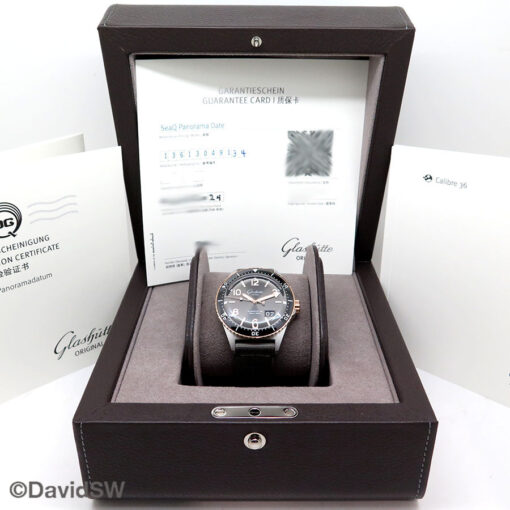Alternative view of Glashutte SeaQ Panorama Date 18K/SS with Grey Dial on Strap