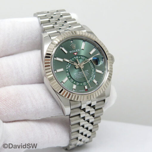Rolex 336934 Skydweller with Mint Green Dial on Jubilee - DavidSW