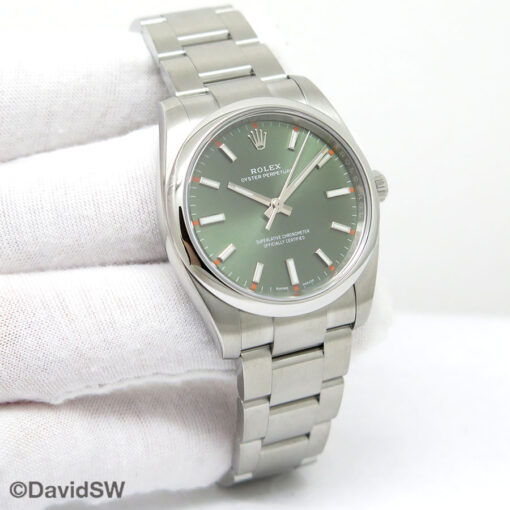 Rolex 114200 Oyster Perpetual with Olive Green Dial