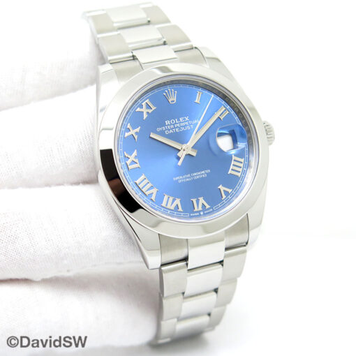 Rolex 126300 Datejust 41 with Blue Azzurro Dial on Oyster
