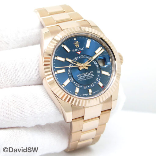 Rolex 336935 Skydweller 18K Rose Gold with Blue-Green Dial