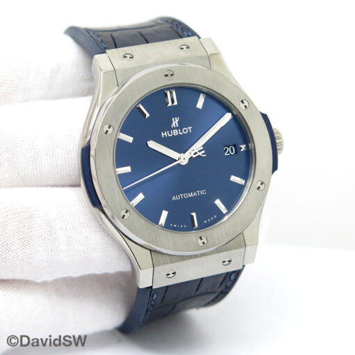 Hublot Classic Fusion 45mm Titanium with Blue Dial