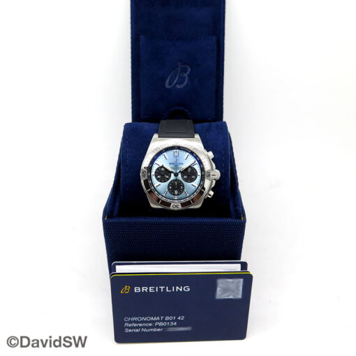 Alternative view of Breitling PB0134 Chronomat B01 42mm with Ice Blue Dial