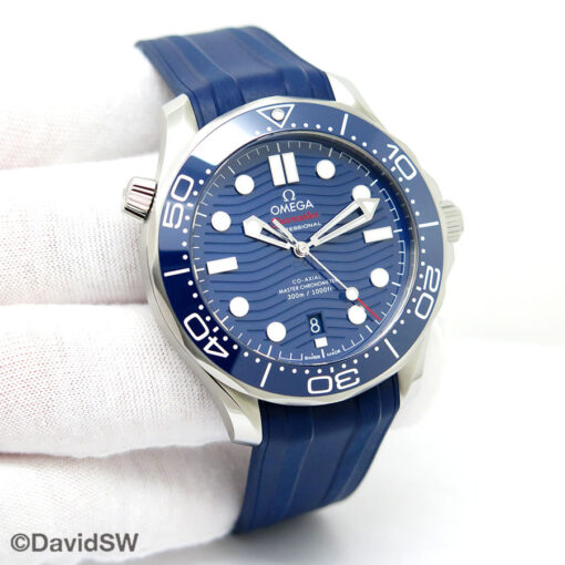 Omega Seamaster Diver 300m with Blue Dial on Strap